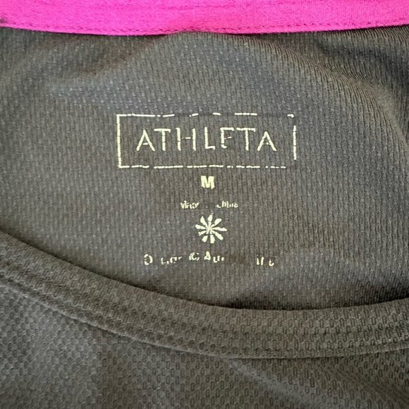 Athleta‎ Dark Grey Reflective Long Sleeve Running Workout Top Shirt Size Medium - Picture 2 of 5